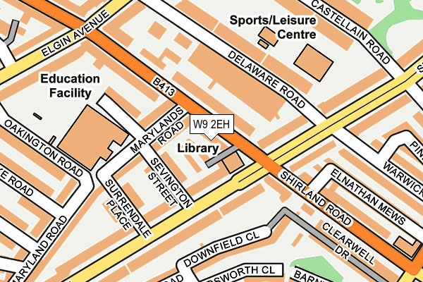 W9 2EH map - OS OpenMap – Local (Ordnance Survey)