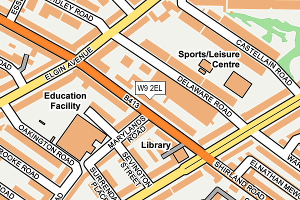 W9 2EL map - OS OpenMap – Local (Ordnance Survey)