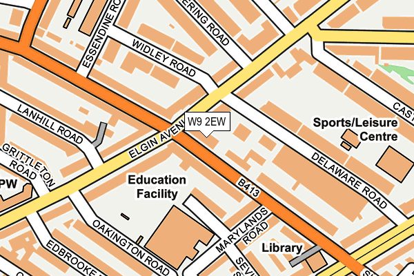 W9 2EW map - OS OpenMap – Local (Ordnance Survey)