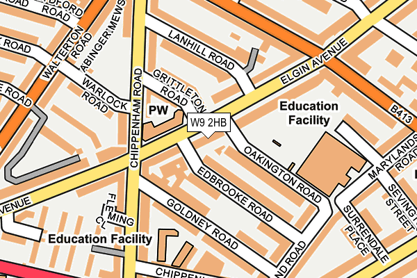 W9 2HB map - OS OpenMap – Local (Ordnance Survey)