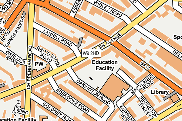 W9 2HD map - OS OpenMap – Local (Ordnance Survey)