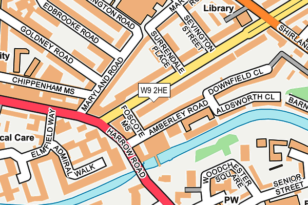 W9 2HE map - OS OpenMap – Local (Ordnance Survey)