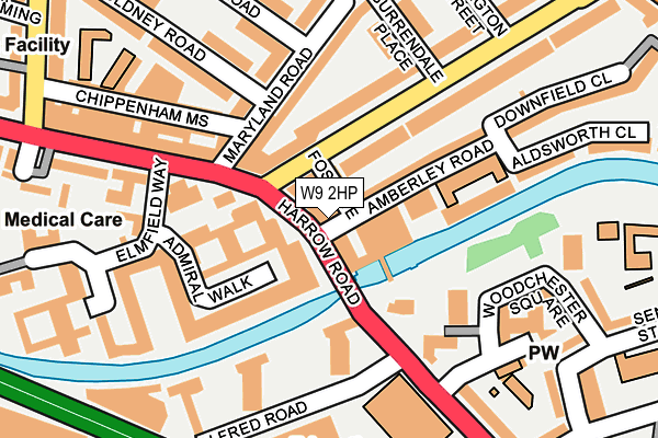 W9 2HP map - OS OpenMap – Local (Ordnance Survey)