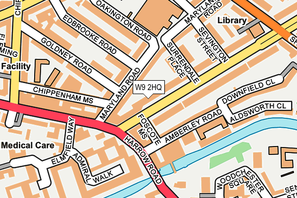 W9 2HQ map - OS OpenMap – Local (Ordnance Survey)