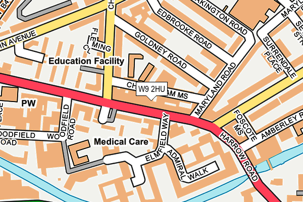 W9 2HU map - OS OpenMap – Local (Ordnance Survey)