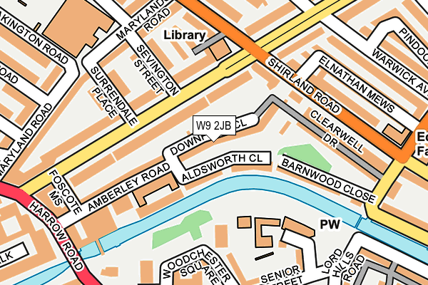 W9 2JB map - OS OpenMap – Local (Ordnance Survey)