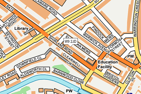 W9 2JD map - OS OpenMap – Local (Ordnance Survey)