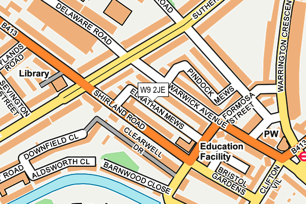 W9 2JE map - OS OpenMap – Local (Ordnance Survey)