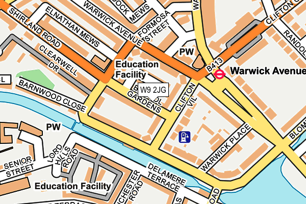 W9 2JG map - OS OpenMap – Local (Ordnance Survey)