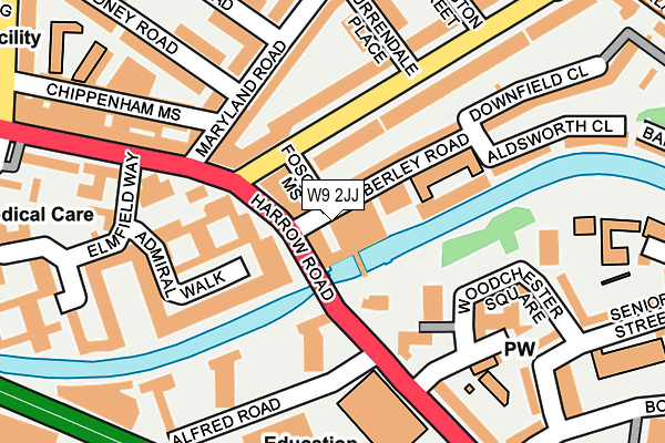 W9 2JJ map - OS OpenMap – Local (Ordnance Survey)