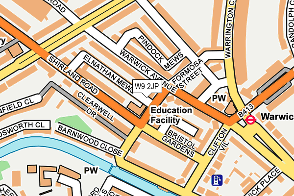 W9 2JP map - OS OpenMap – Local (Ordnance Survey)