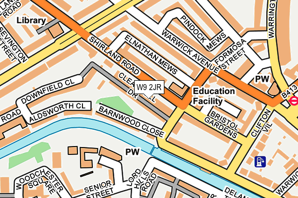 W9 2JR map - OS OpenMap – Local (Ordnance Survey)