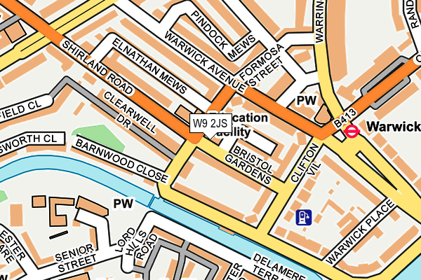 W9 2JS map - OS OpenMap – Local (Ordnance Survey)