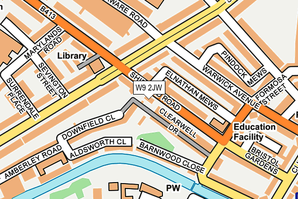 W9 2JW map - OS OpenMap – Local (Ordnance Survey)
