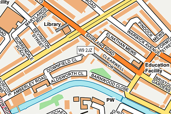 W9 2JZ map - OS OpenMap – Local (Ordnance Survey)