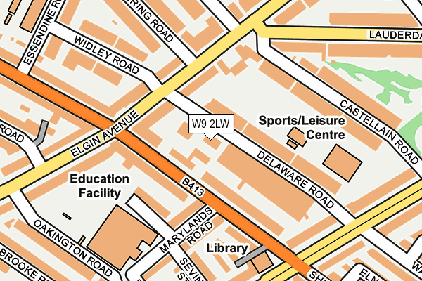 W9 2LW map - OS OpenMap – Local (Ordnance Survey)