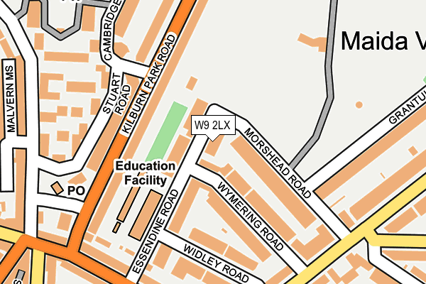 W9 2LX map - OS OpenMap – Local (Ordnance Survey)