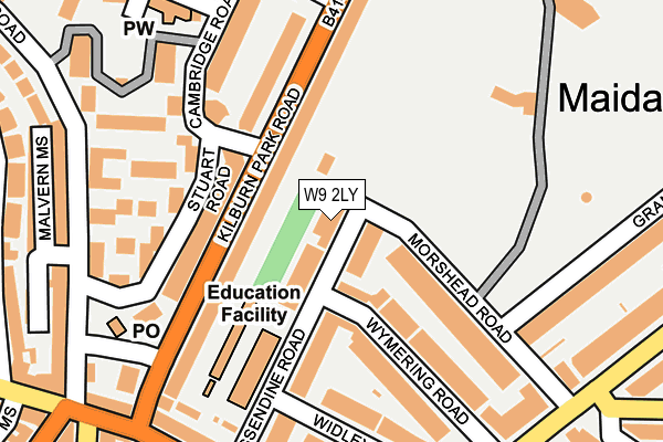 W9 2LY map - OS OpenMap – Local (Ordnance Survey)