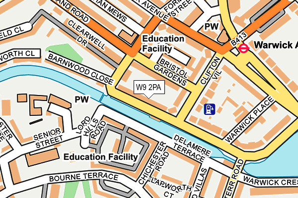 W9 2PA map - OS OpenMap – Local (Ordnance Survey)