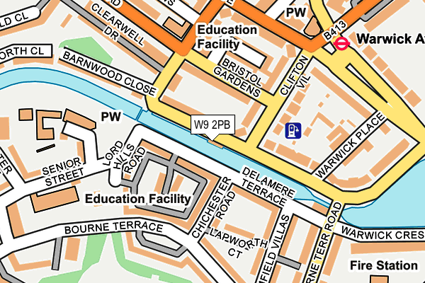 W9 2PB map - OS OpenMap – Local (Ordnance Survey)