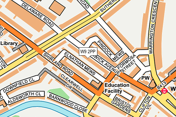 W9 2PP map - OS OpenMap – Local (Ordnance Survey)