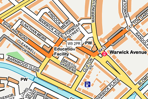 W9 2PR map - OS OpenMap – Local (Ordnance Survey)