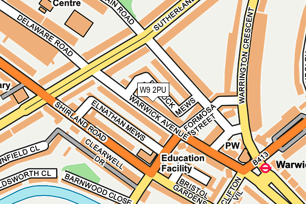 W9 2PU map - OS OpenMap – Local (Ordnance Survey)