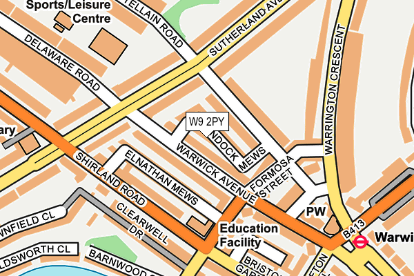 W9 2PY map - OS OpenMap – Local (Ordnance Survey)