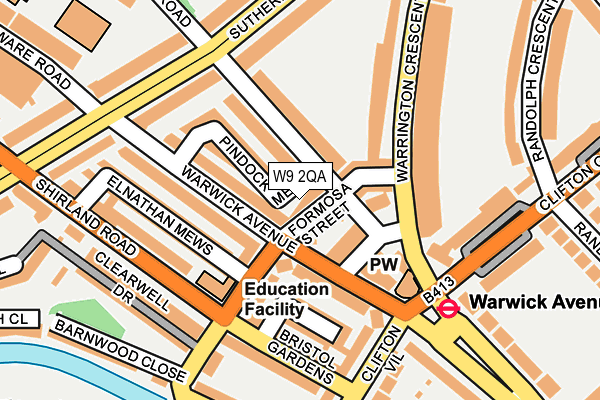 W9 2QA map - OS OpenMap – Local (Ordnance Survey)