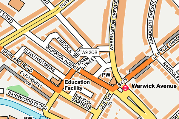 W9 2QB map - OS OpenMap – Local (Ordnance Survey)