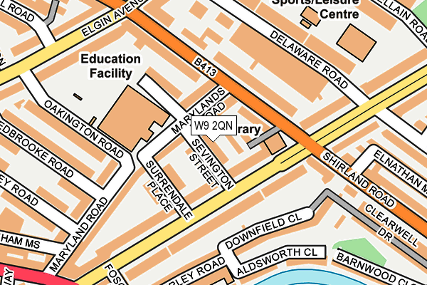 W9 2QN map - OS OpenMap – Local (Ordnance Survey)