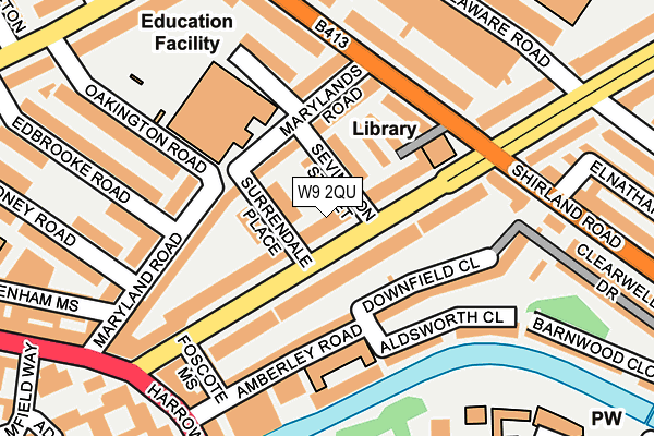 W9 2QU map - OS OpenMap – Local (Ordnance Survey)