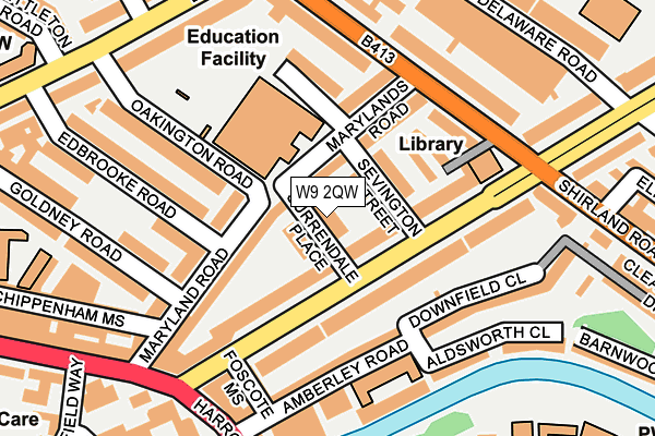 W9 2QW map - OS OpenMap – Local (Ordnance Survey)