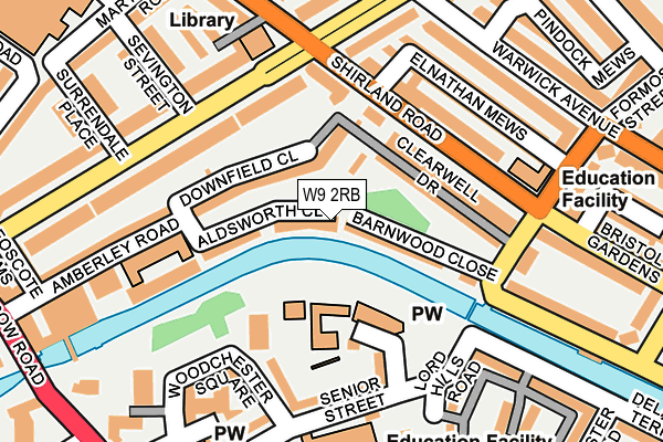 W9 2RB map - OS OpenMap – Local (Ordnance Survey)