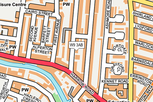 W9 3AB map - OS OpenMap – Local (Ordnance Survey)