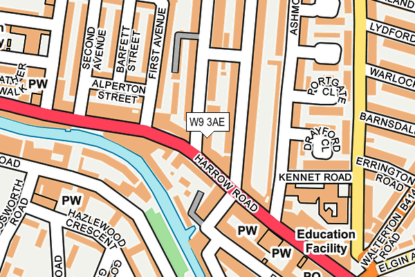 W9 3AE map - OS OpenMap – Local (Ordnance Survey)