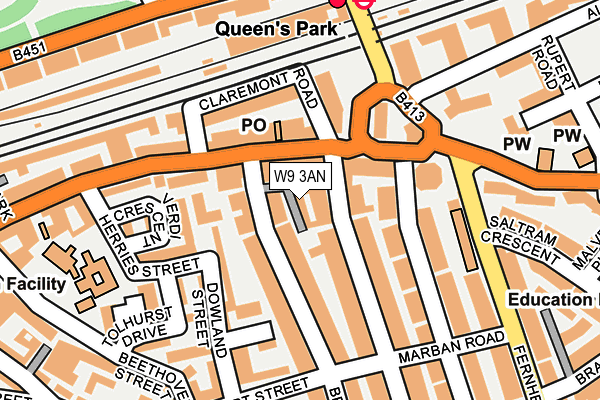 W9 3AN map - OS OpenMap – Local (Ordnance Survey)