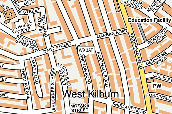 W9 3AT map - OS OpenMap – Local (Ordnance Survey)