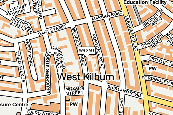 W9 3AU map - OS OpenMap – Local (Ordnance Survey)