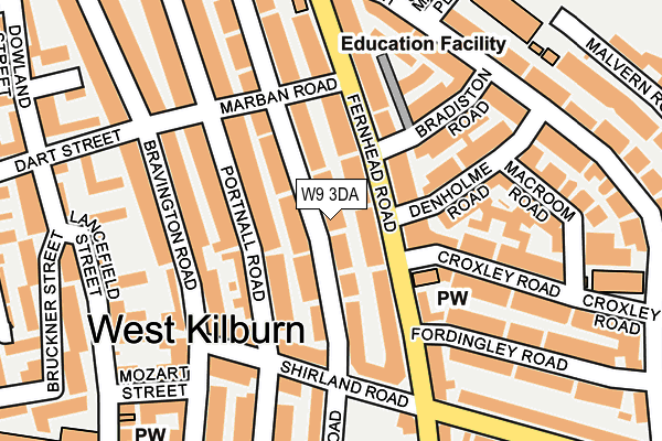 W9 3DA map - OS OpenMap – Local (Ordnance Survey)