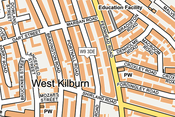 W9 3DE map - OS OpenMap – Local (Ordnance Survey)