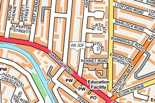 W9 3DF map - OS OpenMap – Local (Ordnance Survey)