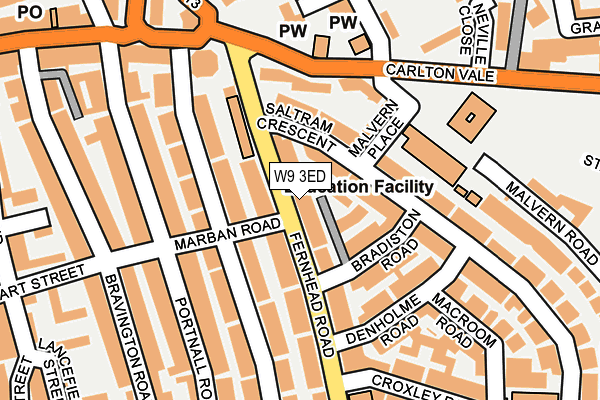 W9 3ED map - OS OpenMap – Local (Ordnance Survey)