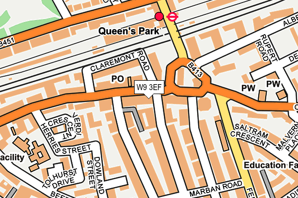 W9 3EF map - OS OpenMap – Local (Ordnance Survey)