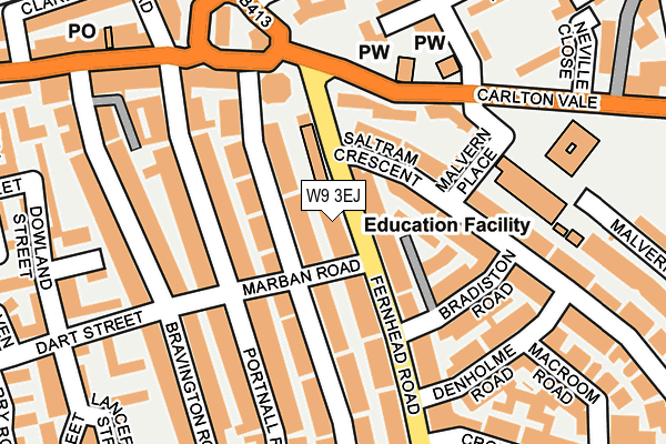 W9 3EJ map - OS OpenMap – Local (Ordnance Survey)