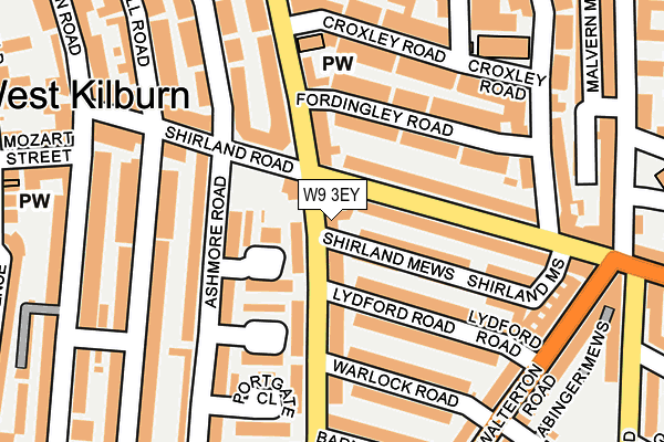 W9 3EY map - OS OpenMap – Local (Ordnance Survey)