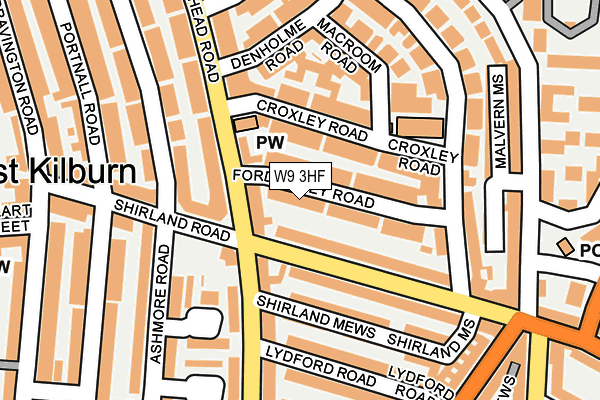 W9 3HF map - OS OpenMap – Local (Ordnance Survey)