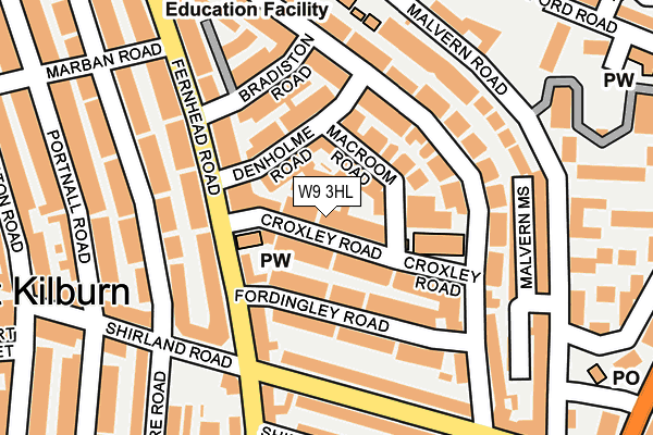 W9 3HL map - OS OpenMap – Local (Ordnance Survey)