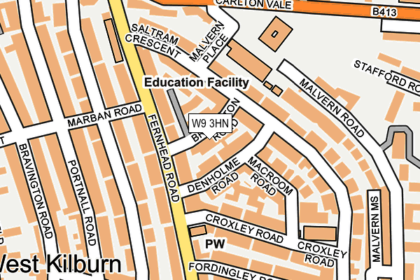 W9 3HN map - OS OpenMap – Local (Ordnance Survey)