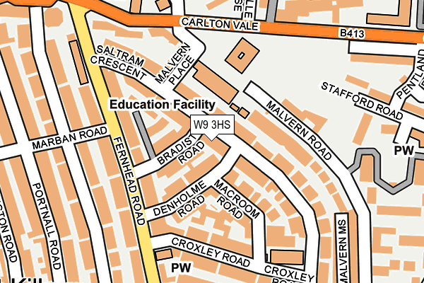 W9 3HS map - OS OpenMap – Local (Ordnance Survey)